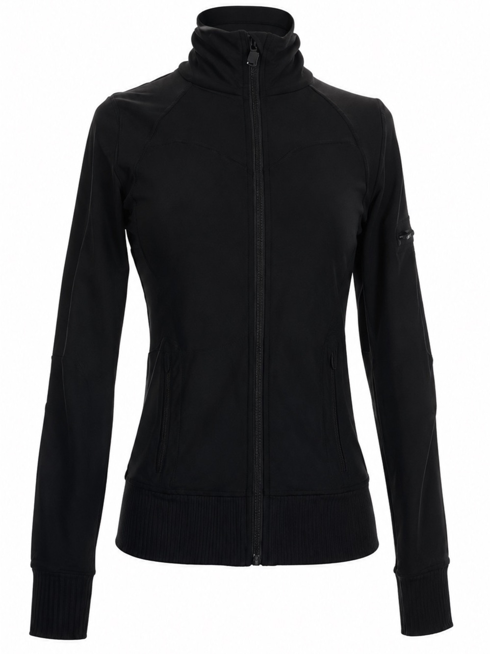 Alo Women's Black Zip-Up Bomber Jacket